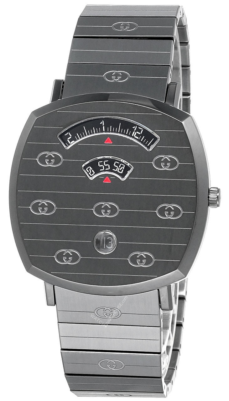 GUCCI Grip 38MM Quartz SS GG-Engraved Grey Dial Unisex Watch YA157429 Questions & Answers