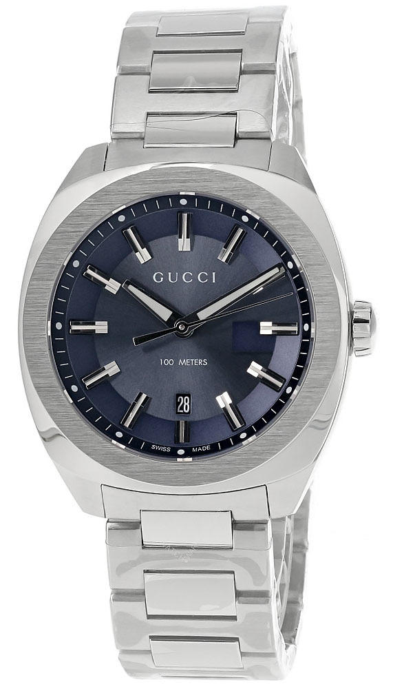 GUCCI GG2570 41MM Quartz Stainless Steel Blue Dial Men's Watch YA142303 Questions & Answers