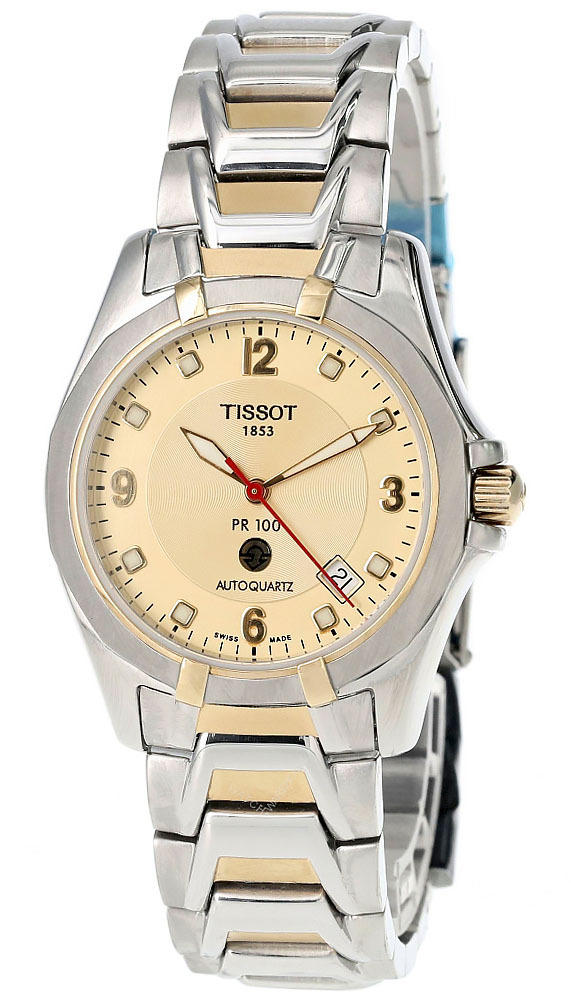 TISSOT 40MM AUTO Quartz SS Gold Dial 2-Tone Men's Watch T14.2.489.22/T14248922 Questions & Answers