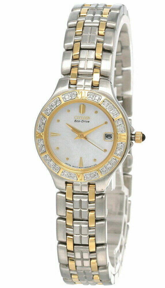 CITIZEN Eco Drive MOP Dial 2-Tone Women's Watch EW0694-56D Questions & Answers