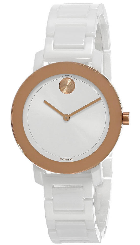 MOVADO BOLD Evolution 36MM White Ceramic Bracelet Women's Watch 3600753 Questions & Answers