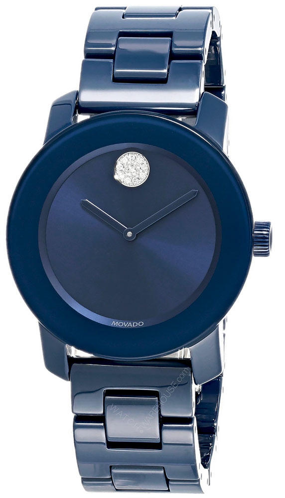 MOVADO BOLD 36.3MM Blue Dial Ceramic Bracelet Women's Watch 3600756 Questions & Answers