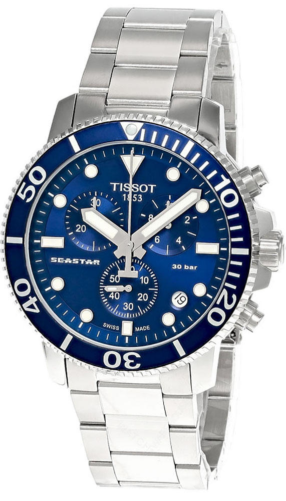 TISSOT Seastar 1000 CHRONO 45.5MM SS Blue Dial Men's Watch T120.417.11.041.00 Questions & Answers