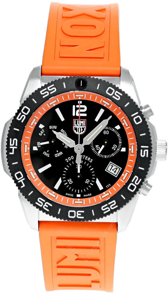 LUMINOX Pacific Diver CHRONO 44MM Orange Rubber Men's Watch XS.3149 Questions & Answers