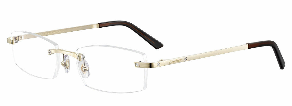 CARTIER High-Rectangular Rimless Gold Titanium 53-18-140MM Unisex Eyewear CT0087O 003 Questions & Answers