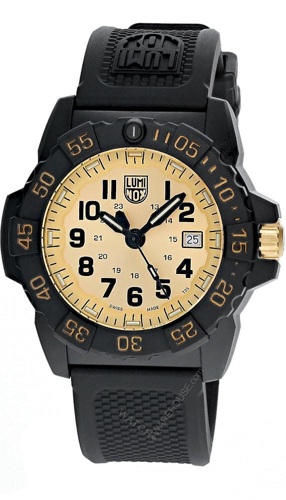 LUMINOX Navy Seal Gold Limited Edition 45MM Men's Watch XS.3505.GP.SET Questions & Answers